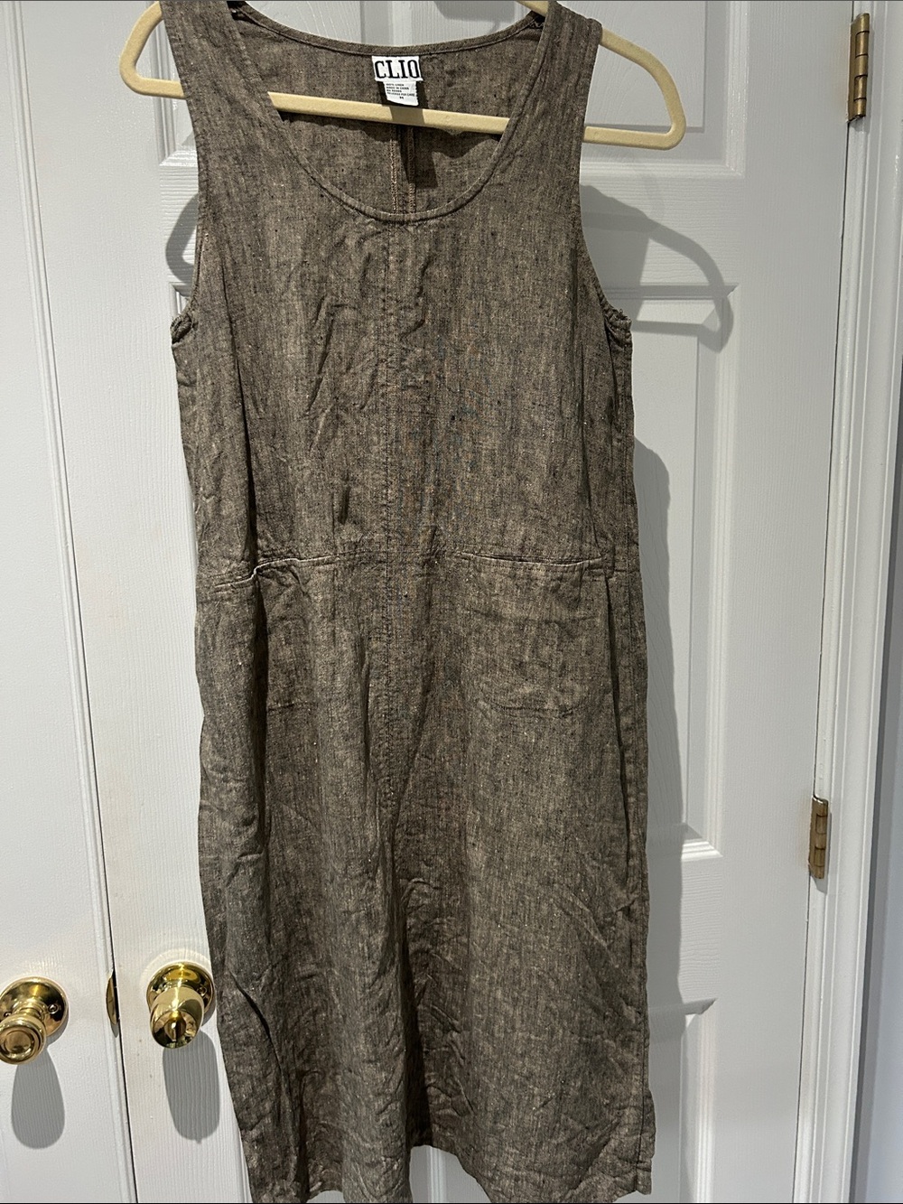 Clio Sleeveless Midi Dress in Heathered Brown